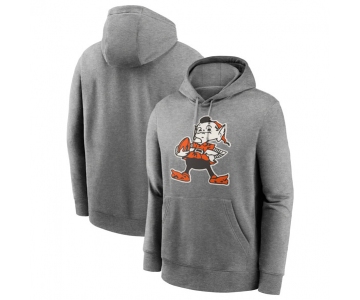 Men's Cleveland Browns Heather Gray Primary Logo Long Sleeve Hoodie