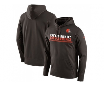 Men's Cleveland Browns Nike Brown Sideline Circuit Pullover Performance Hoodie