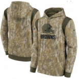 Men's Cleveland Browns Nike Camo 2021 Salute To Service Therma Performance Pullover Hoodie