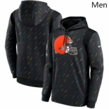 Men's Cleveland Browns Nike Charcoal 2021 NFL Crucial Catch Therma Pullover Hoodie