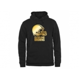 Men''s Cleveland Browns Pro Line Black Gold Collection Pullover Hoodie