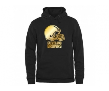 Men''s Cleveland Browns Pro Line Black Gold Collection Pullover Hoodie