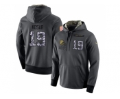 NFL Men's Nike Cleveland Browns #19 Bernie Kosar Stitched Black Anthracite Salute to Service Player Performance Hoodie