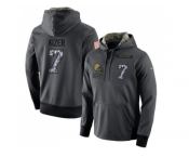 NFL Men's Nike Cleveland Browns #7 DeShone Kizer Stitched Black Anthracite Salute to Service Player Performance Hoodie