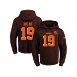 Nike Cleveland Browns #19 Bernie Kosar Brown Name & Number Pullover NFL Hoodie