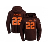 Nike Cleveland Browns #22 Jabrill Peppers Brown Name & Number Pullover NFL Hoodie