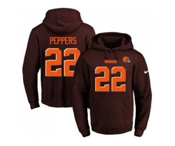 Nike Cleveland Browns #22 Jabrill Peppers Brown Name & Number Pullover NFL Hoodie