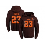 Nike Cleveland Browns #23 Joe Haden Brown Name & Number Pullover NFL Hoodie