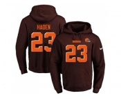 Nike Cleveland Browns #23 Joe Haden Brown Name & Number Pullover NFL Hoodie