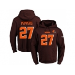 Nike Cleveland Browns #27 Jabrill Peppers Brown Name & Number Pullover NFL Hoodie