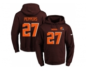 Nike Cleveland Browns #27 Jabrill Peppers Brown Name & Number Pullover NFL Hoodie