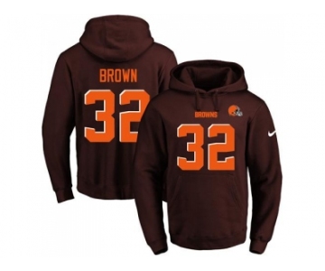 Nike Cleveland Browns #32 Jim Brown Brown Name & Number Pullover NFL Hoodie