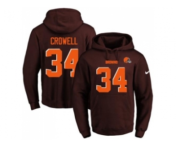 Nike Cleveland Browns #34 Isaiah Crowell Brown Name & Number Pullover NFL Hoodie