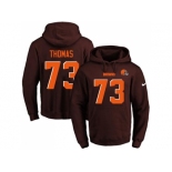 Nike Cleveland Browns #73 Joe Thomas Brown Name & Number Pullover NFL Hoodie