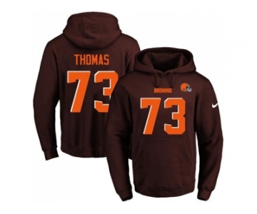 Nike Cleveland Browns #73 Joe Thomas Brown Name & Number Pullover NFL Hoodie