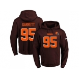 Nike Cleveland Browns #95 Myles Garrett Brown Name & Number Pullover NFL Hoodie