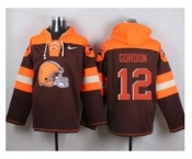 Nike Cleverland Browns #12 Josh Gordon Brown Player Pullover NFL Hoodie