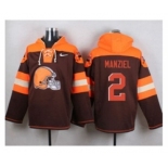 Nike Cleverland Browns #2 Johnny Manziel Brown Player Pullover NFL Hoodie