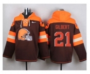 Nike Cleverland Browns #21 Justin Gilbert Brown Player Pullover NFL Hoodie