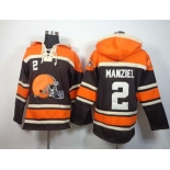 nike nfl jerseys cleveland browns #2 manziel brown-orange[pullover hooded sweatshirt]