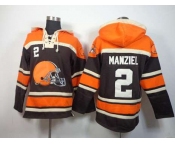 nike nfl jerseys cleveland browns #2 manziel brown-orange[pullover hooded sweatshirt]