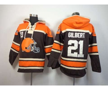 nike nfl jerseys cleveland browns #21 gilbert orange-brown[pullover hooded sweatshirt]