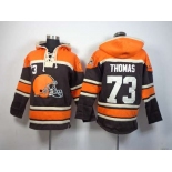 nike nfl jerseys cleveland browns #73 joe thomas orange-brown[pullover hooded sweatshirt]