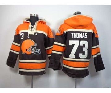 nike nfl jerseys cleveland browns #73 joe thomas orange-brown[pullover hooded sweatshirt]