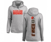 Football Women's Cleveland Browns #13 Odell Beckham Jr. Ash Backer Pullover Hoodie