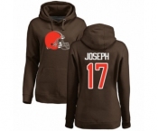 NFL Women's Nike Cleveland Browns #17 Greg Joseph Brown Name & Number Logo Pullover Hoodie