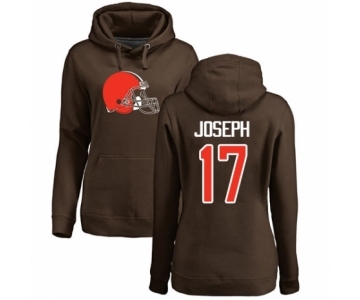 NFL Women's Nike Cleveland Browns #17 Greg Joseph Brown Name & Number Logo Pullover Hoodie