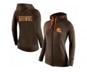 Women Nike Cleveland Browns Full-Zip Performance Hoodie Brown