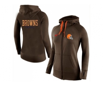 Women Nike Cleveland Browns Full-Zip Performance Hoodie Brown