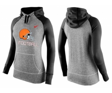 Women Nike Cleveland Browns Performance Hoodie Grey & Black