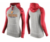 Women Nike Cleveland Browns Performance Hoodie Grey & Red_1