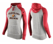 Women Nike Cleveland Browns Performance Hoodie Grey & Red_2