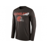 Men's Cleveland Browns Nike Brown Legend Staff Practice Long Sleeves Performance T-Shirt