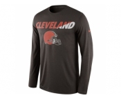 Men's Cleveland Browns Nike Brown Legend Staff Practice Long Sleeves Performance T-Shirt