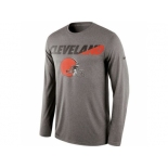 Men's Cleveland Browns Nike Charcoal Legend Staff Practice Long Sleeves Performance T-Shirt