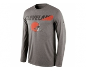 Men's Cleveland Browns Nike Charcoal Legend Staff Practice Long Sleeves Performance T-Shirt