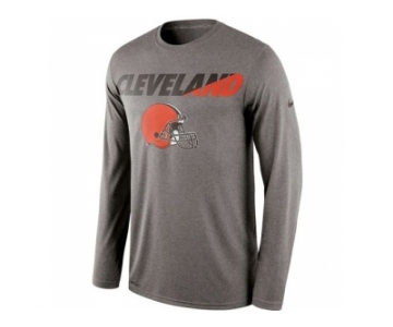 Men's Cleveland Browns Nike Charcoal Legend Staff Practice Long Sleeves Performance T-Shirt