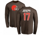 NFL Nike Cleveland Browns #17 Greg Joseph Brown Name & Number Logo Long Sleeve T-Shirt