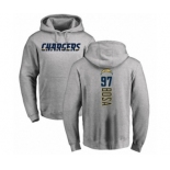 Football Los Angeles Chargers #97 Joey Bosa Ash Backer Pullover Hoodie