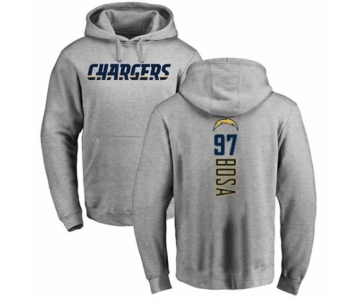 Football Los Angeles Chargers #97 Joey Bosa Ash Backer Pullover Hoodie