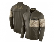 Men Los Angeles Chargers Nike Olive Salute to Service Sideline Hybrid Half-Zip Pullover Jacket