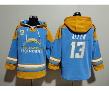 Men's Los Angeles Chargers #13 Keenan Allen Blue Ageless Must-Have Lace-Up Pullover Hoodie