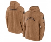 Men's Los Angeles Chargers 2023 Brown Salute to Service Pullover Hoodie