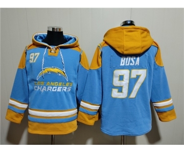 Men's Los Angeles Chargers #97 Joey Bosa Blue Ageless Must-Have Lace-Up Pullover Hoodie