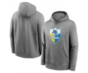 Men's Los Angeles Chargers Heather Gray Primary Logo Long Sleeve Hoodie