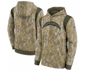 Men's Los Angeles Chargers Nike Camo 2021 Salute To Service Therma Performance Pullover Hoodie